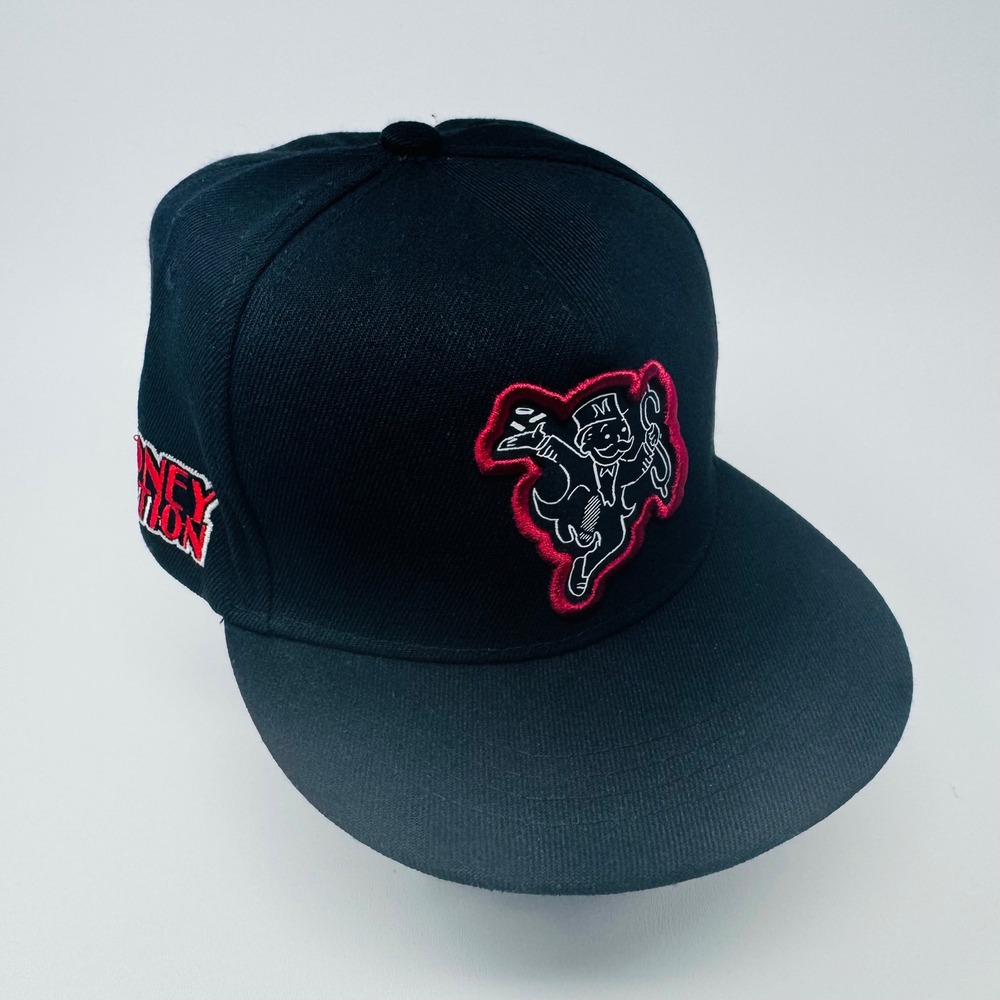 Monopoly Money Edition Snapback Hat Black Red Embroidered Flat Brim Cap‎ Money